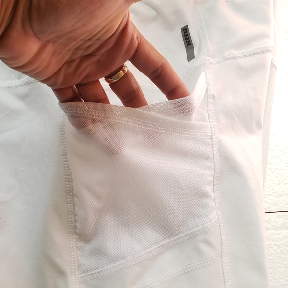 RBX Workout Crop Leggings Mesh Detail White Size XL - Picture 6 of 8